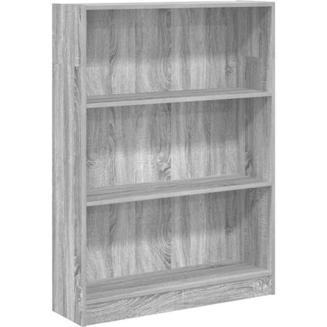 vidaXL Libreria Grigio Sonoma 80x24x109 cm in Legno Multistrato