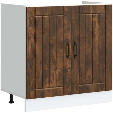 Mobile Base Lavello Lucca Rovere Fumo in Legno Multistrato vidaXL (1/5)