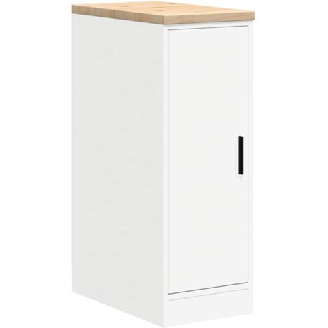 vidaXL Armadietto da Garage Bianco 30x51x85 cm Legno Massello di Pino