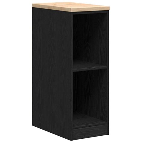 vidaXL Armadietto da Garage Nero 30x51x85 cm in Legno Massello di Pino