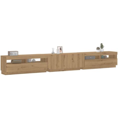 vidaXL Mobile Porta TV con LED Artigianale 300x35x40 cm Multistrato