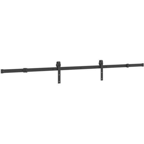 vidaXL Kit di Binari per Porte Scorrevoli 213,5 cm Acciaio Nero