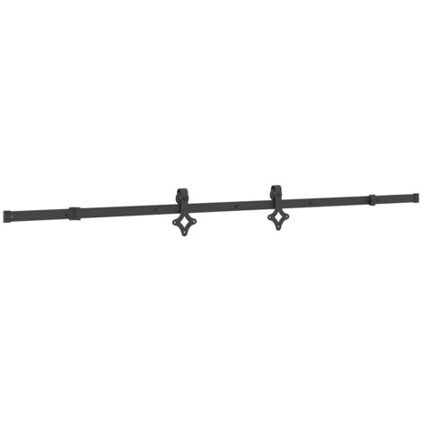 vidaXL Kit di Binari per Porte Scorrevoli 213,5 cm Acciaio Nero