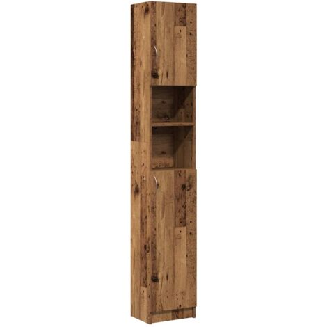 vidaXL Mobile da Bagno Legno Antico 32x25,5x190 cm in Legno Ingegnerizzato