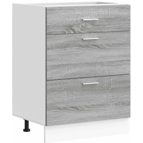 vidaXL Base da Cucina Grigio Sonoma in Legno Multistrato