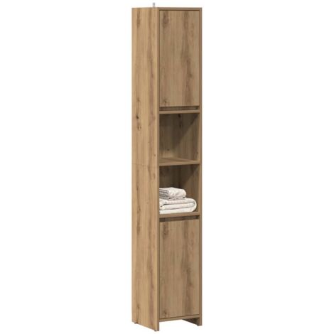 vidaXL Mobile da Bagno Rovere Artigianale 30x30x183,5 cm in Truciolato
