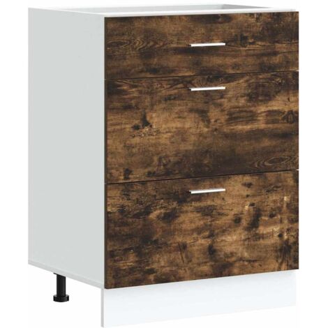vidaXL Base da Cucina Rovere Fumo in Legno Multistrato
