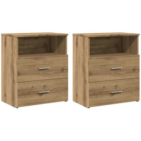 vidaXL Comodini 2pz Rovere Artigianale 50x32x60cm in Legno Multistrato