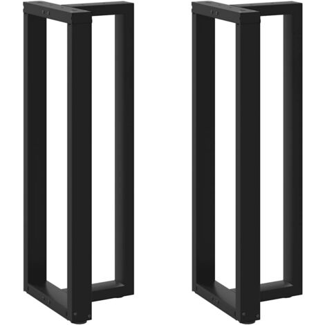 vidaXL Gambe per tavolo da bar a forma di T 2 pz nere 50x35x(110-111) cm in acciaio
