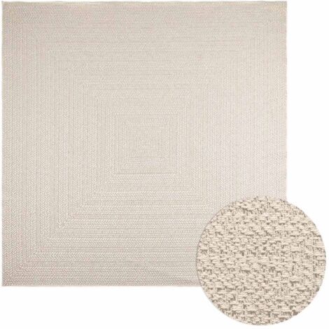 vidaXL Tappeto ZIZUR Crema 240x240 cm Aspetto Iuta Interni ed