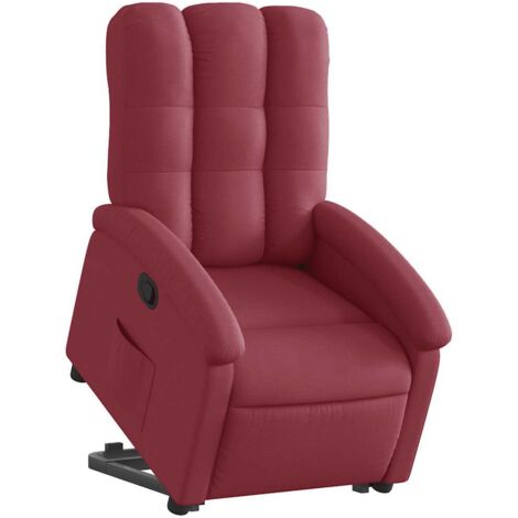 vidaXL Poltrona Alzapersona Reclinabile Rosso Vino in Tessuto