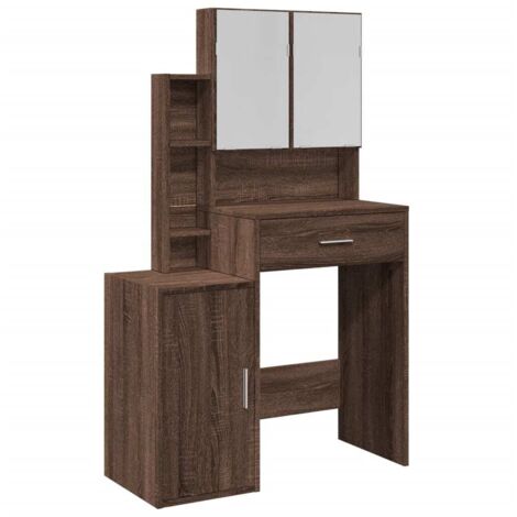 vidaXL Toeletta con Armadietto Rovere Marrone 80x35x132 cm
