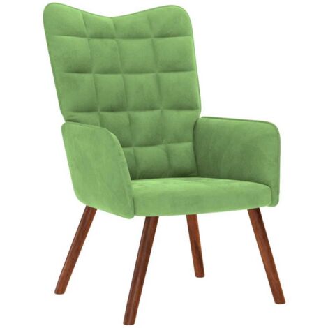 vidaXL Sedia Relax Verde Chiaro in Velluto