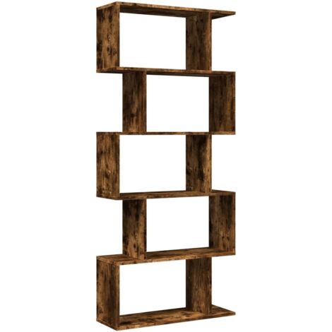 vidaXL Libreria 5 Ripiani Rovere Fumo 70x24x161 cm in Truciolato