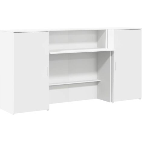 vidaXL Banco Reception Bianco 200x50x103,5 cm in Legno Multistrato