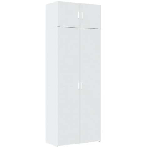 Mobile Portaoggetti Bianco 80x42,5x225 cm in Truciolato vidaXL