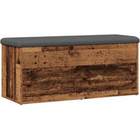 vidaXL Panca Portaoggetti Legno Antico 102x42x45 cm Legno Multistrato