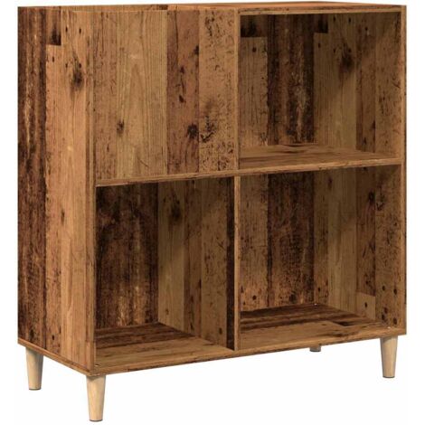 vidaXL Mobile Porta Dischi Legno Antico 84,5x38x89cm Legno Multistrato