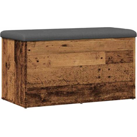vidaXL Panca Portaoggetti Legno Antico 82x42x45 cm Legno Multistrato