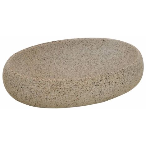 vidaXL Lavabo da Appoggio Sabbia Ovale 59x40x15 cm Ceramica