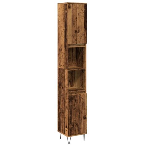 vidaXL Armadietto Bagno Legno Antico 30x30x190 cm in Legno Multistrato (1/5)