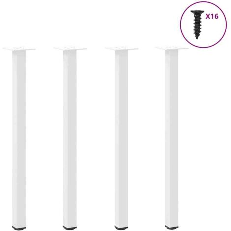 vidaXL Gambe per Tavolino 4 pz Bianco 72-74 cm in Acciaio