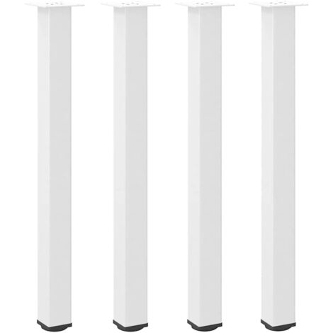 vidaXL Gambe per Tavolino 4 pz Bianco 90-92 cm in Acciaio