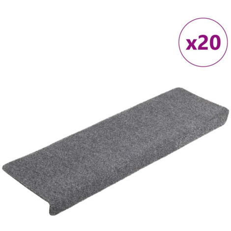 vidaXL Tappetini per scale autoadesivi 20 pz 65x21x4 cm Grigio