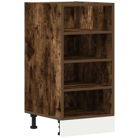 vidaXL Armadio Inferiore Rovere Fumo 40x44,5x81,5 cm Legno Multistrato