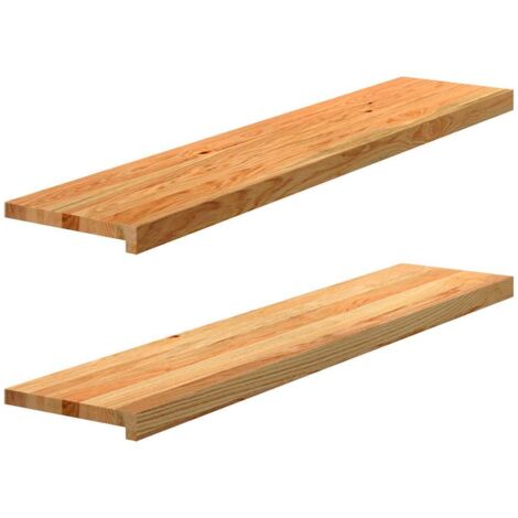 Davanzali 2 pz Marrone Chiaro 120x30x2 cm Legno Massello Rovere vidaXL (1/5)