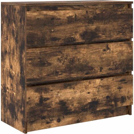 vidaXL Credenza Rovere Fumo 80x35x76 cm in Legno Multistrato