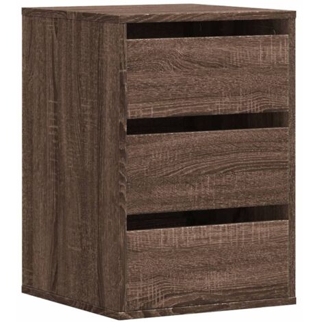 vidaXL Cassettiera Angolo Rovere Marrone 40x41x58cm Legno Multistrato