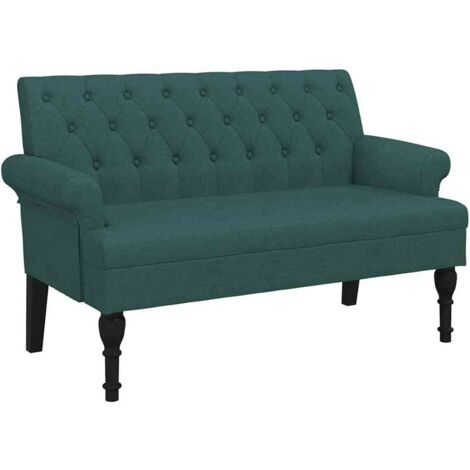 vidaXL Panca con Schienale Verde Scuro 120x62x75,5 cm in Tessuto
