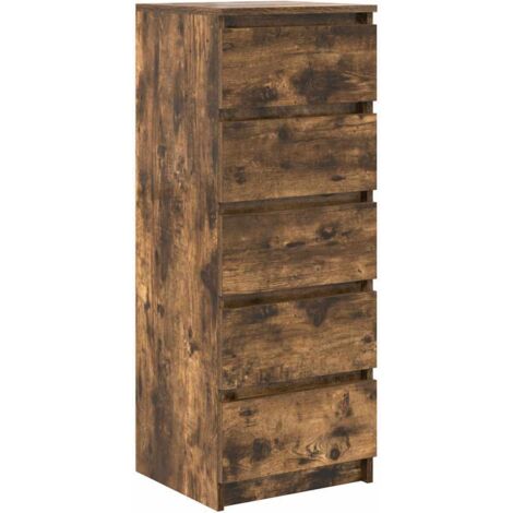 vidaXL Credenza con Cassetti Rovere Fumo 37,5x35x99 cm in Truciolato