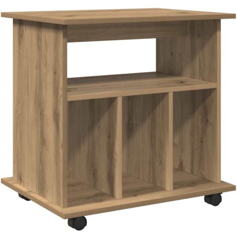 vidaXL Armadietto con Ruote Rovere Artigianale 60x45x60 cm Truciolato