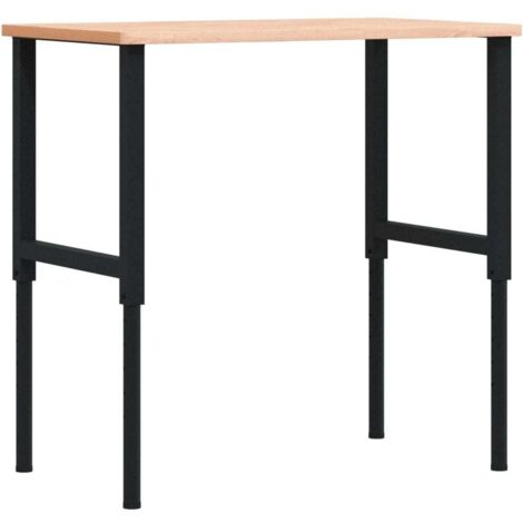 vidaXL Banco da Lavoro 100x60x(71,5-98) cm Legno Faggio Rettangolare