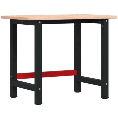 vidaXL Banco Lavoro 100x60x81,5 cm Legno Massello Faggio Rettangolare