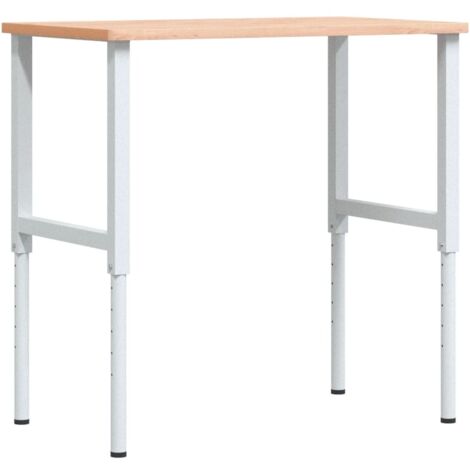 vidaXL Banco da Lavoro 100x60x(71,5-98) cm Legno Faggio Rettangolare
