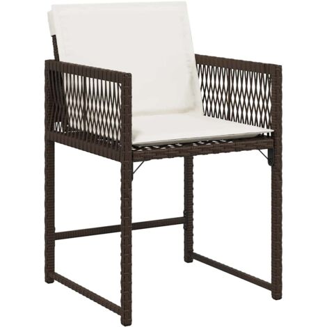 vidaXL Sedie da Giardino con Cuscini 4 pz Marroni in Polyrattan