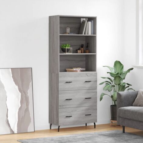 vidaXL Credenza Grigio Sonoma 69,5x34x180 cm in Legno Multistrato (1/5)