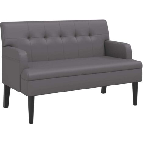 vidaXL Panca con Schienale Grigia 112x65,5x75 cm in Similpelle