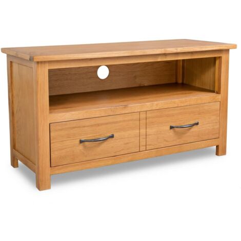 vidaXL Mobile TV 90x35x48 cm in Legno Massello di Rovere (1/5)
