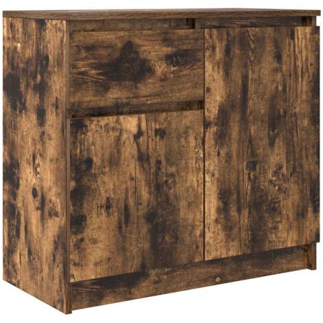 vidaXL Credenza con Cassetto Rovere Fumo 71x35x65 cm in Truciolato