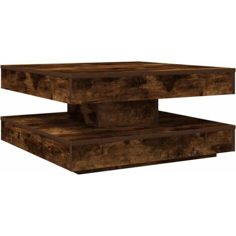 vidaXL Tavolino da Caffè Girevole a 360 Gradi Rovere 70x70x34,5 cm