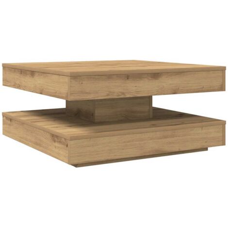 vidaXL Tavolino da Caffè Girevole a 360 Gradi Artigianale 70x70x34,5cm