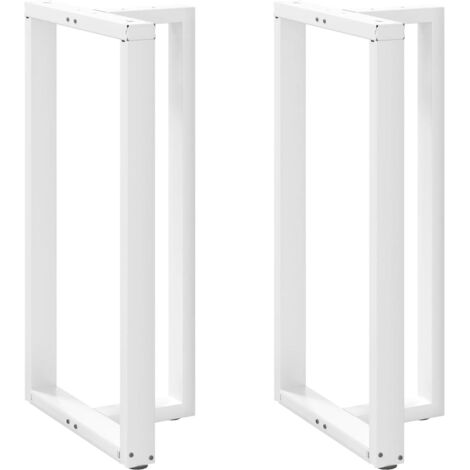 vidaXL Gambe Tavolo Bar a Forma T 2pz bianco 60x35x(110-111)cm Acciaio