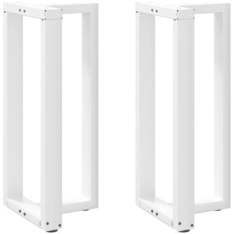 vidaXL Gambe per tavolo da bar a forma di T 2 pz bianche 50x35x(90-91) cm in acciaio