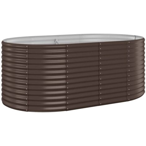 vidaXL Letto Giardino Acciaio Verniciato Polvere 175x100x68 cm Marrone