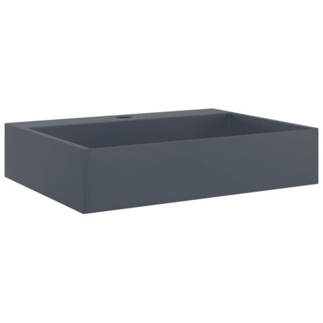 vidaXL Lavandino 50x38x11 cm Blocco in Marmo/Minerale Antracite