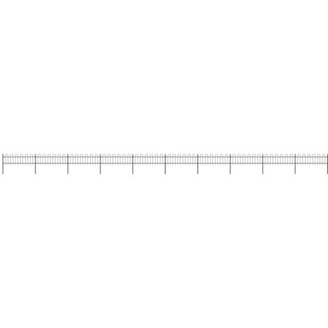 vidaXL Recinzione da Giardino con Parte Superiore ad Anello in Acciaio 1781,5x60 cm Nero